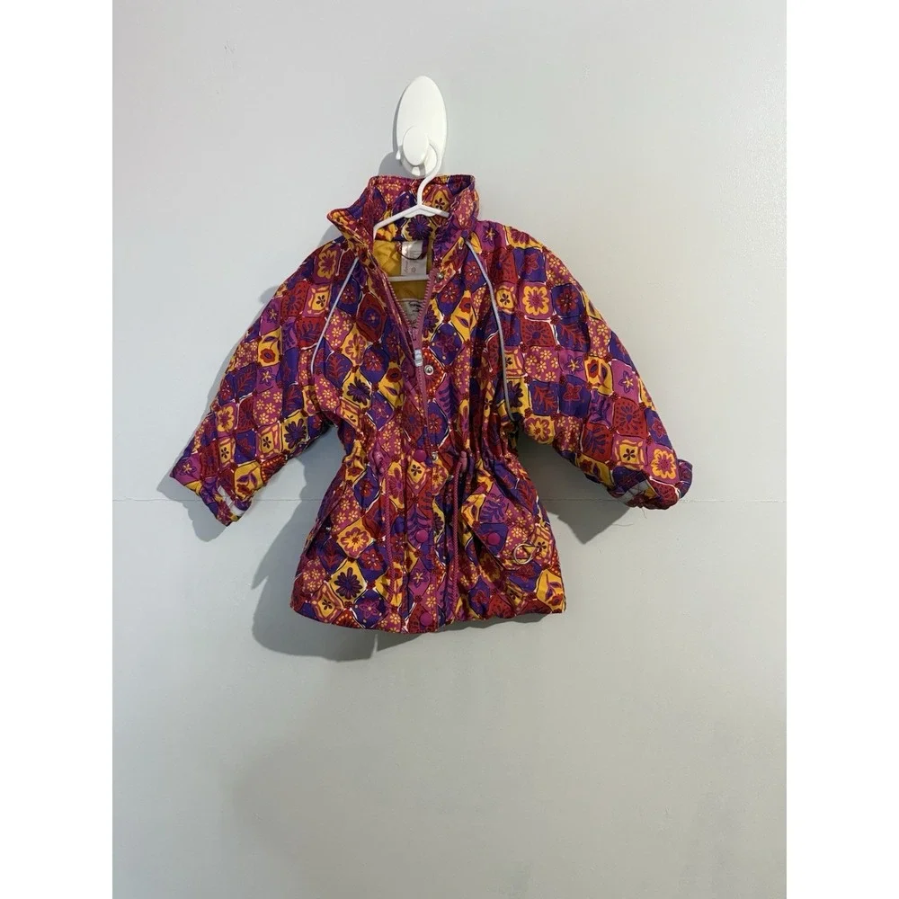 Hanna Anderson Floral Paisley Pink Winter Jacket Toddler Girls Size 90‎ 3T
